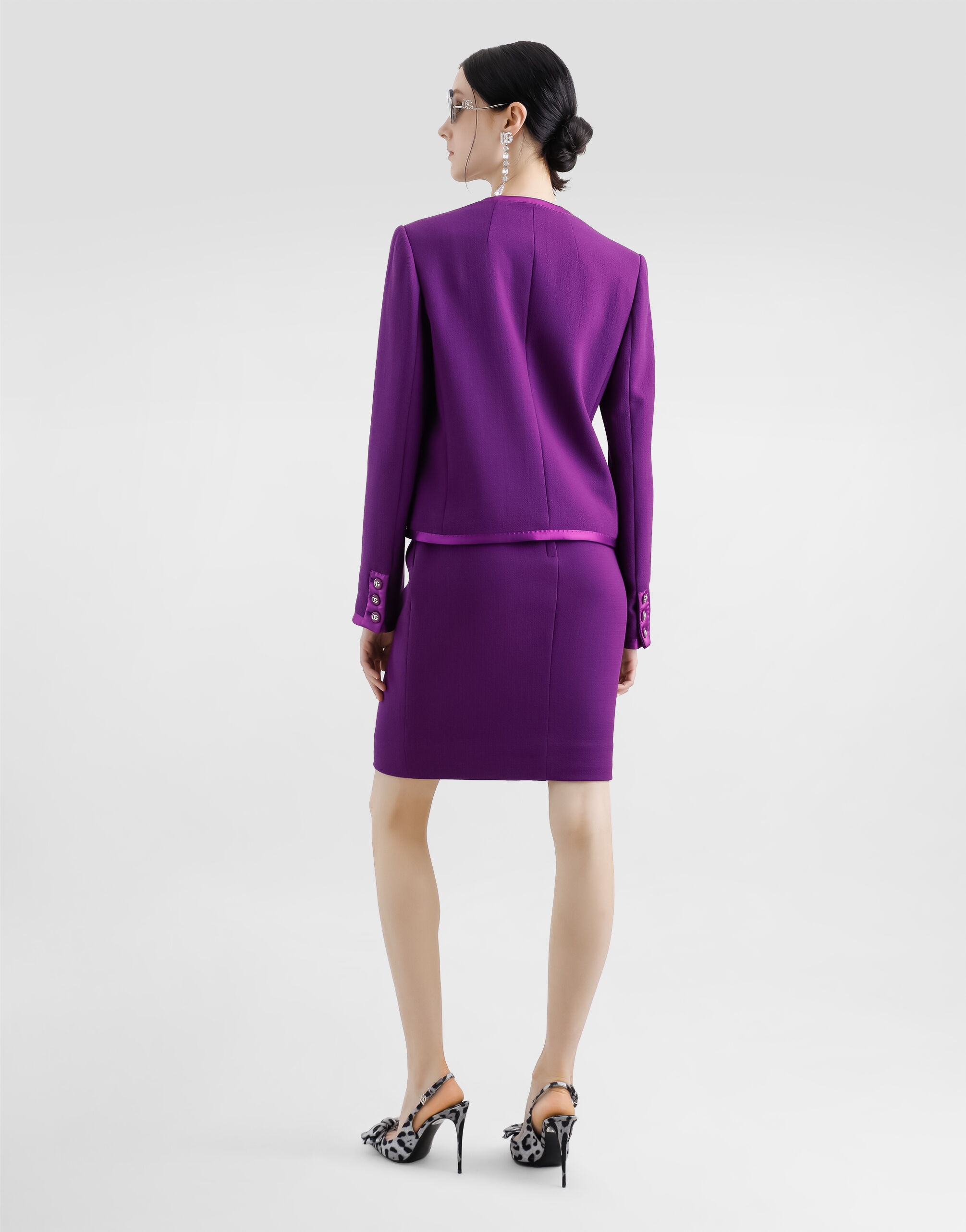 Wool crepe midi pencil skirt - 3