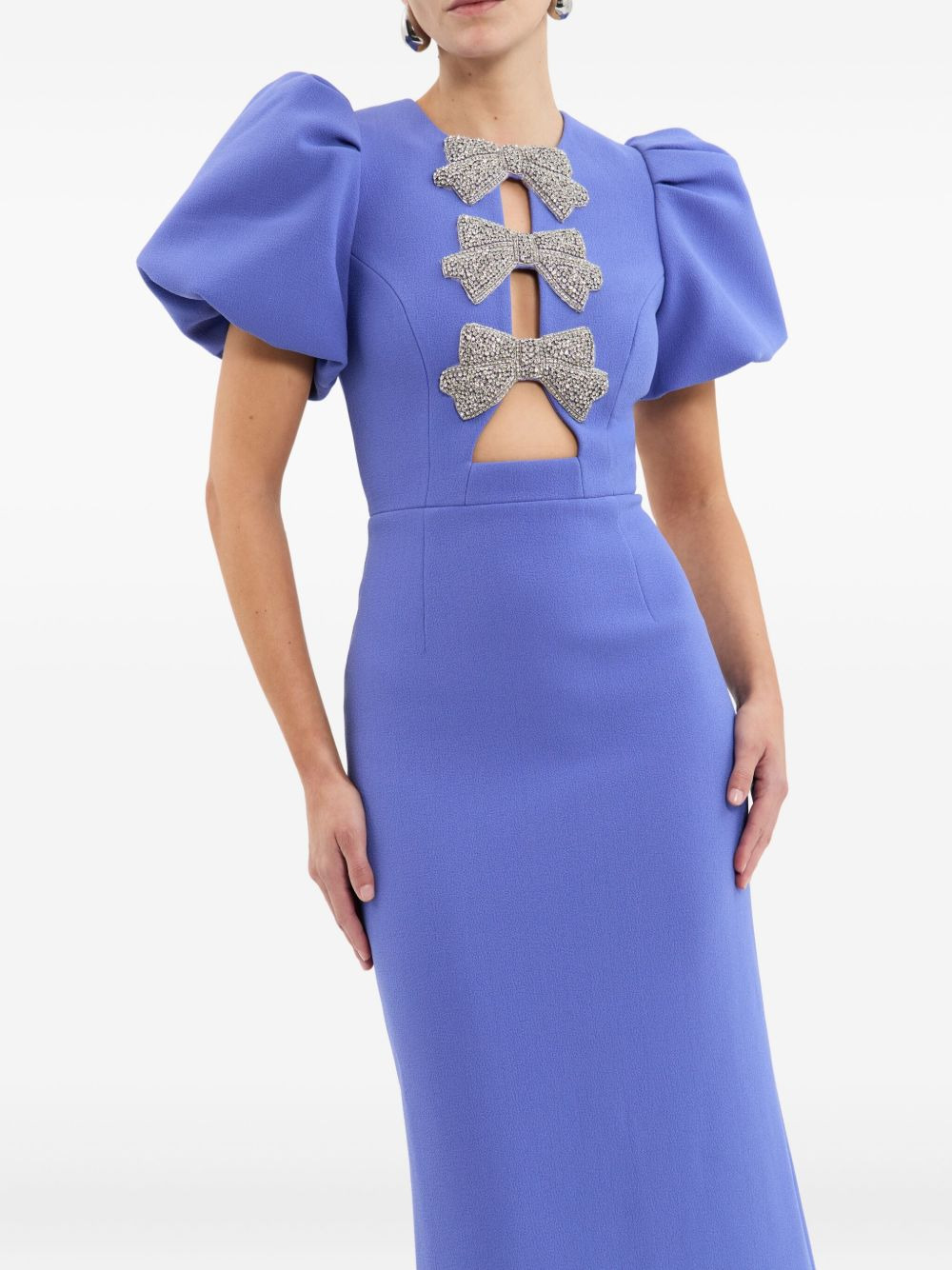 puff-sleeves embellished maxi evening dress - 5