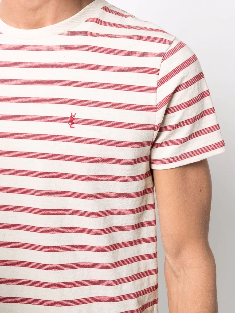 striped embroidered-logo T-shirt - 5