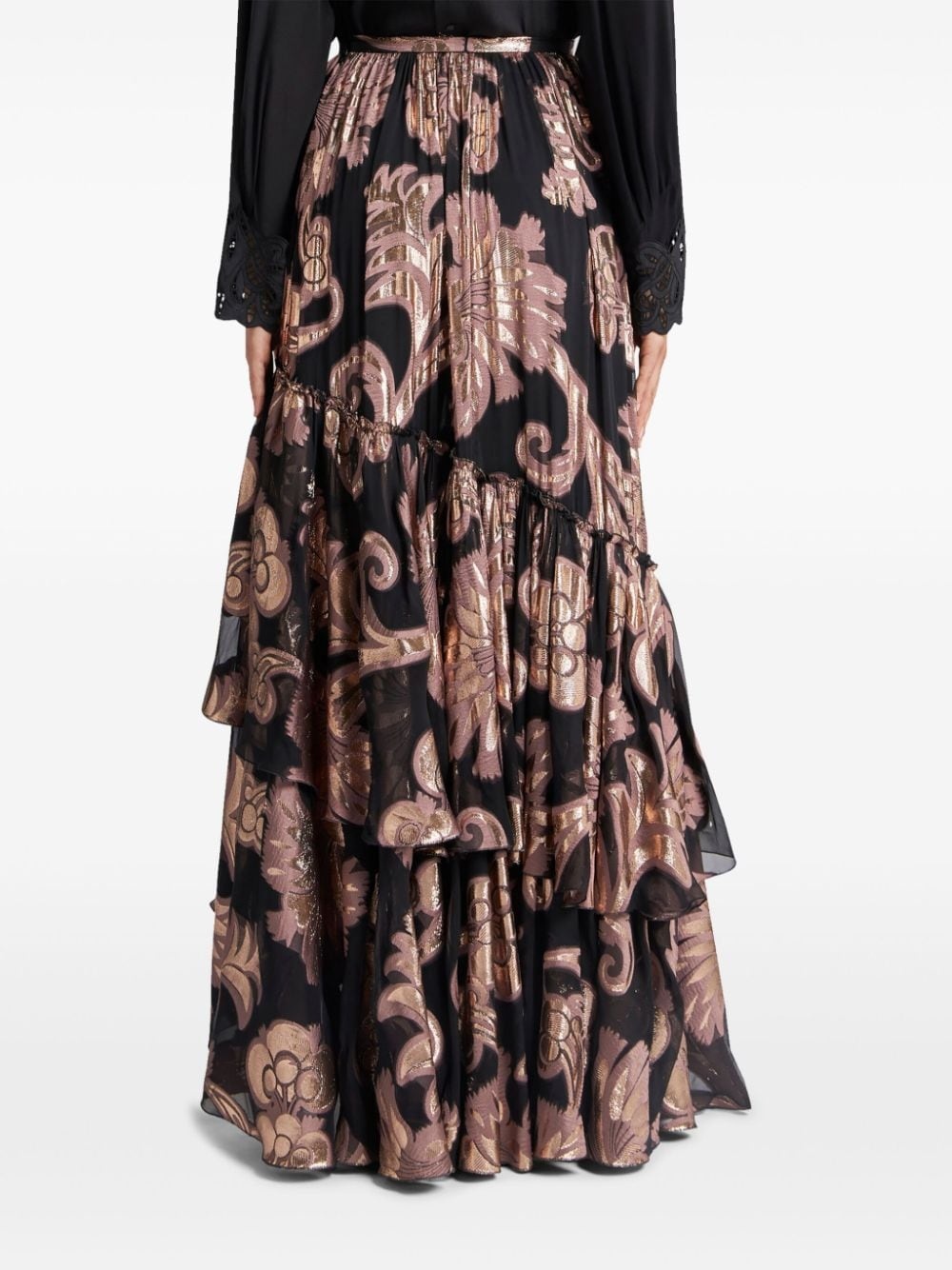 fil-coupé jacquard maxi skirt - 4