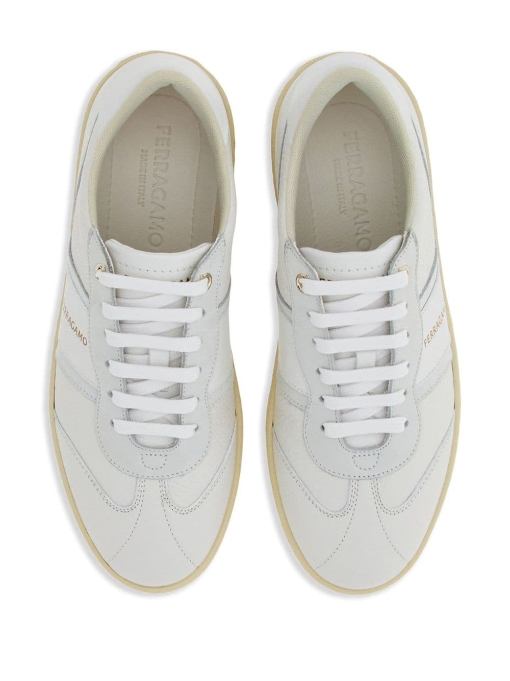 logo-print lace-up leather sneakers - 4