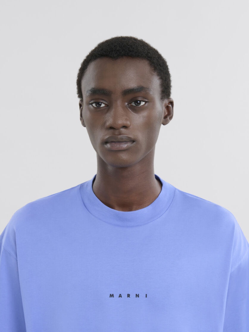 LIGHT BLUE ORGANIC COTTON T-SHIRT WITH MINI LOGO MARNI - 4