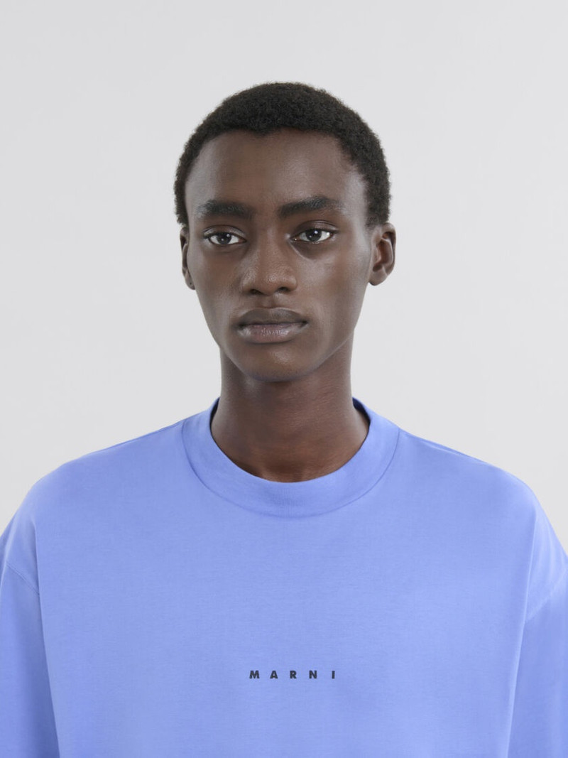 LIGHT BLUE ORGANIC COTTON T-SHIRT WITH MINI LOGO MARNI 4