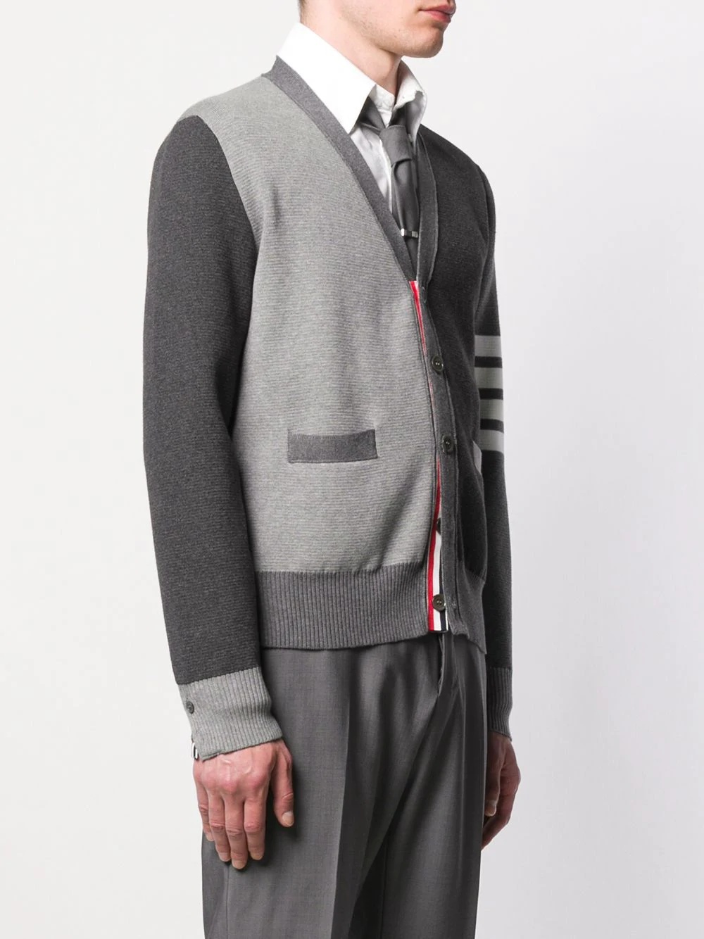 4-Bar V-neck cardigan - 3