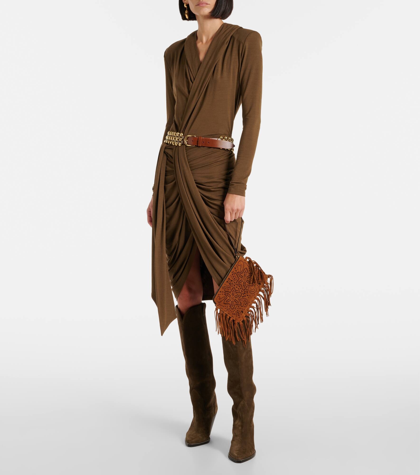 Fringed suede clutch - 5