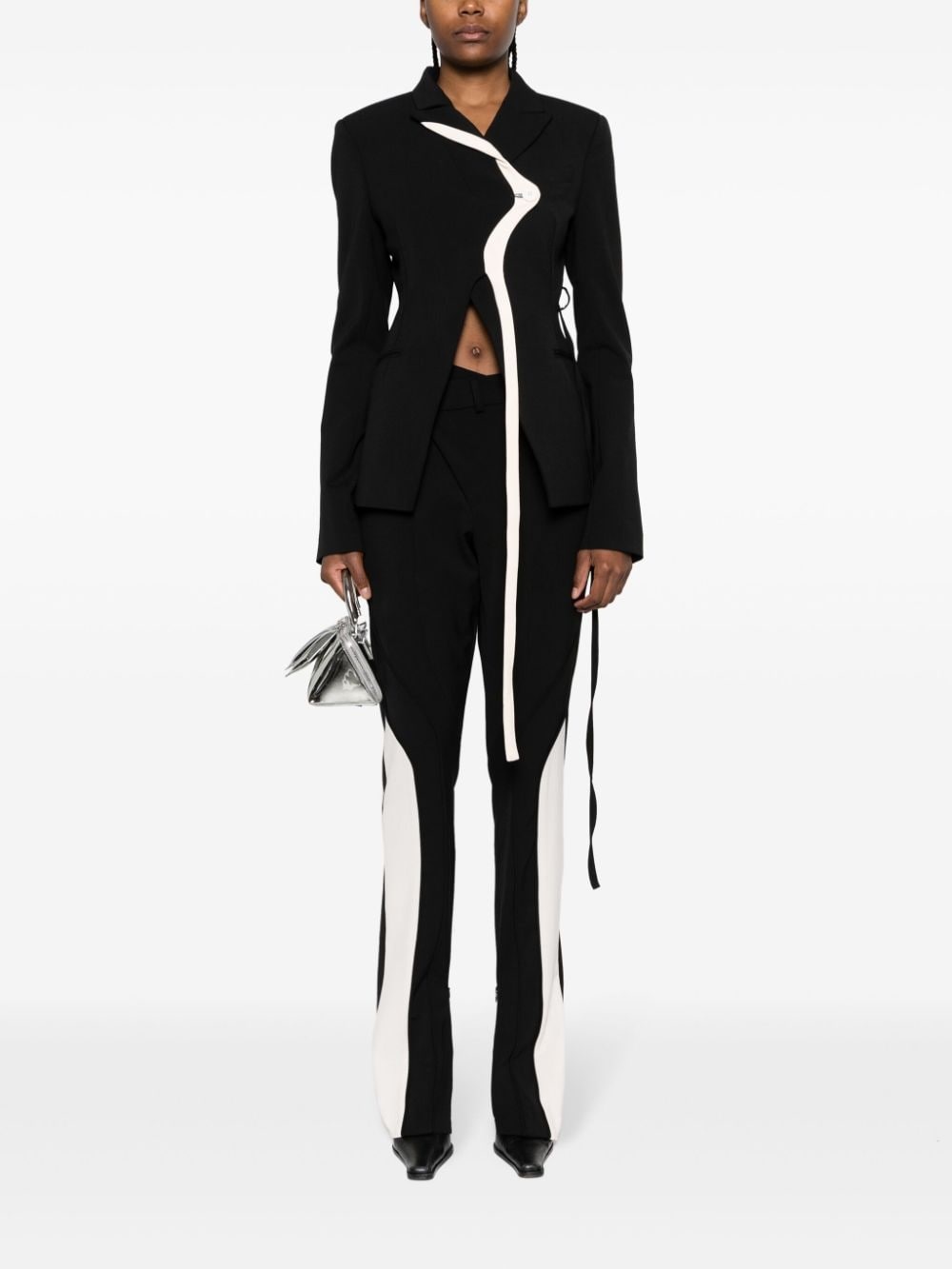 asymmetric straight-leg trousers - 2