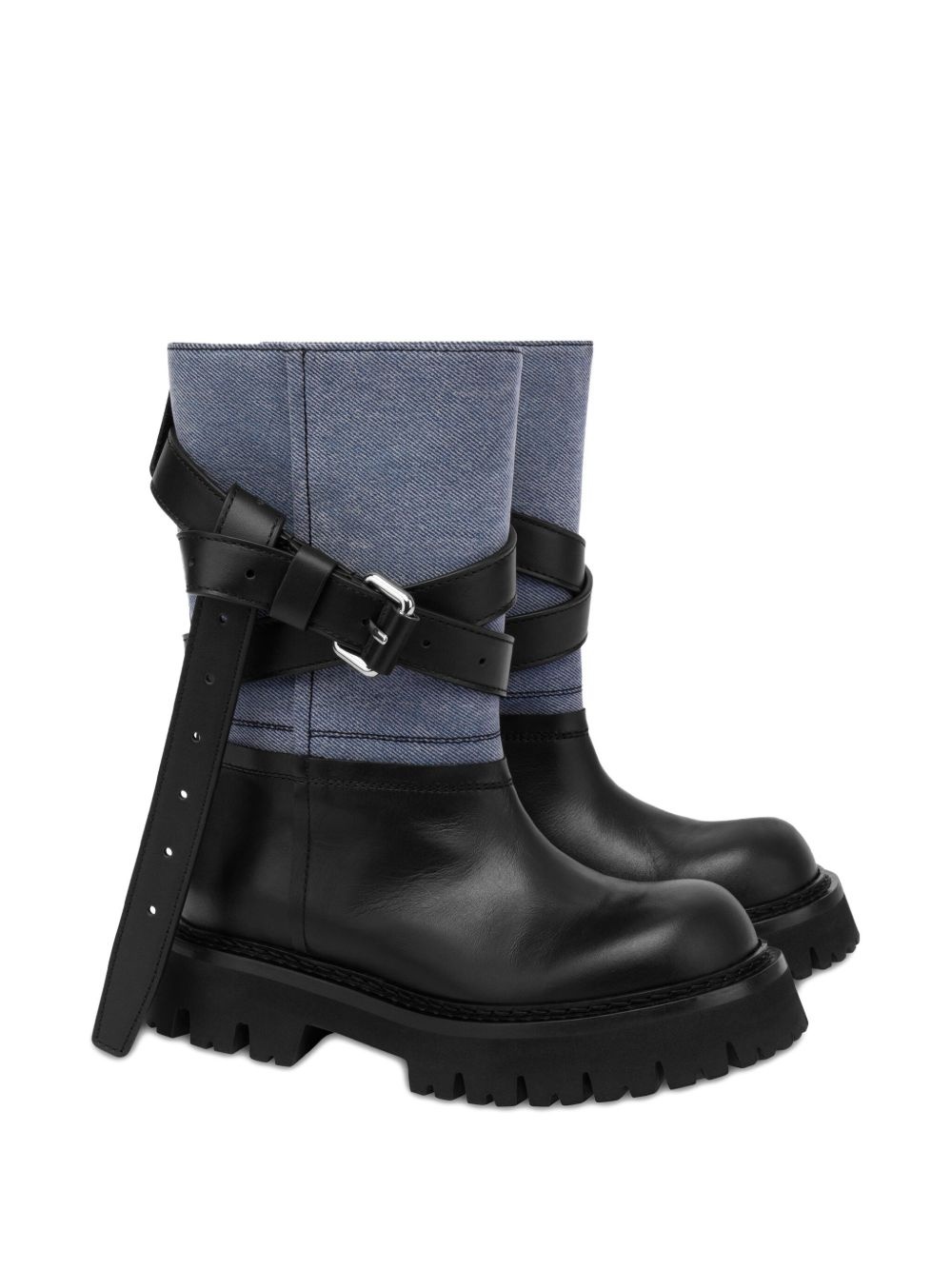 buckle-strap biker boots - 2