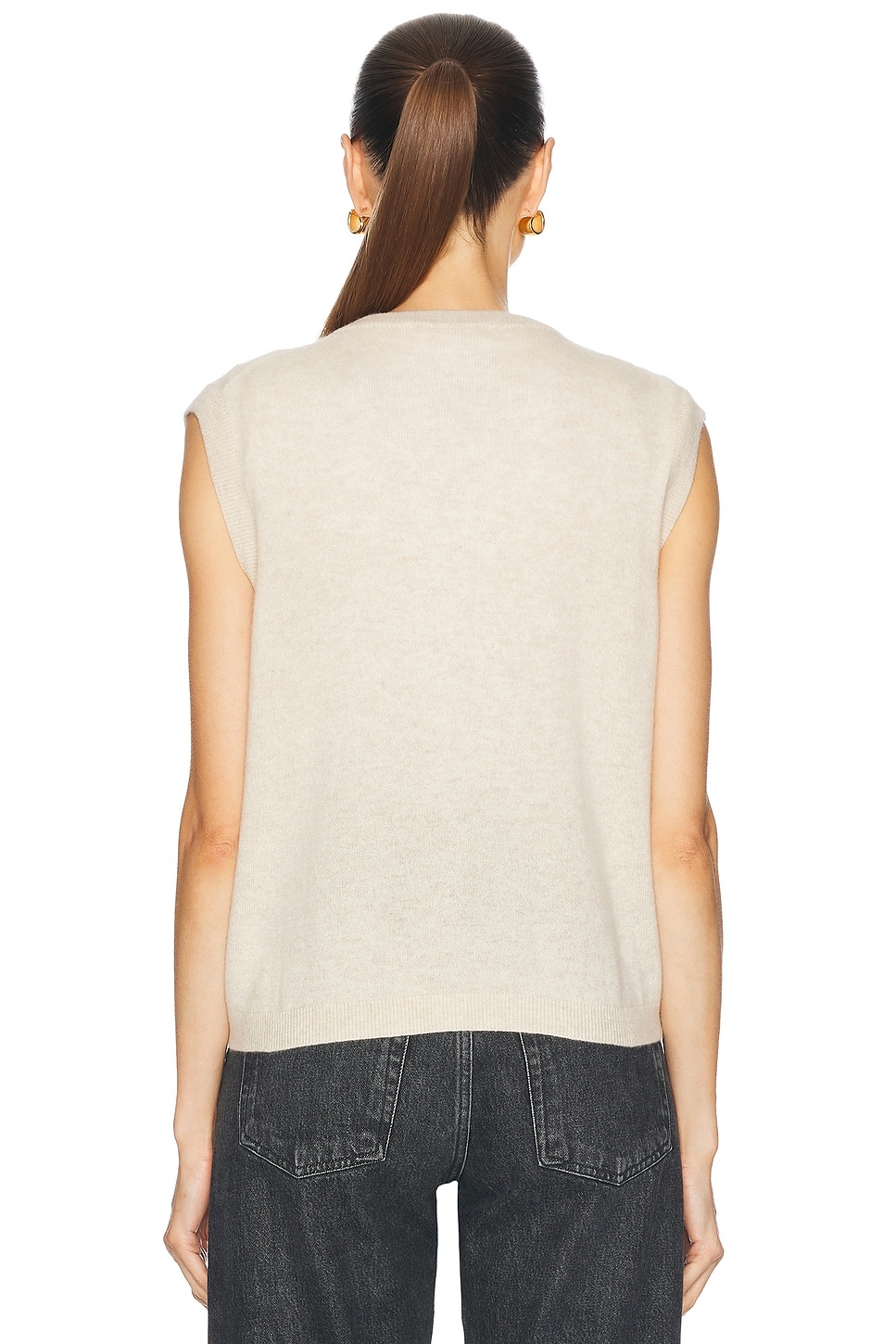Elton Cashmere Cardigan Vest - 4