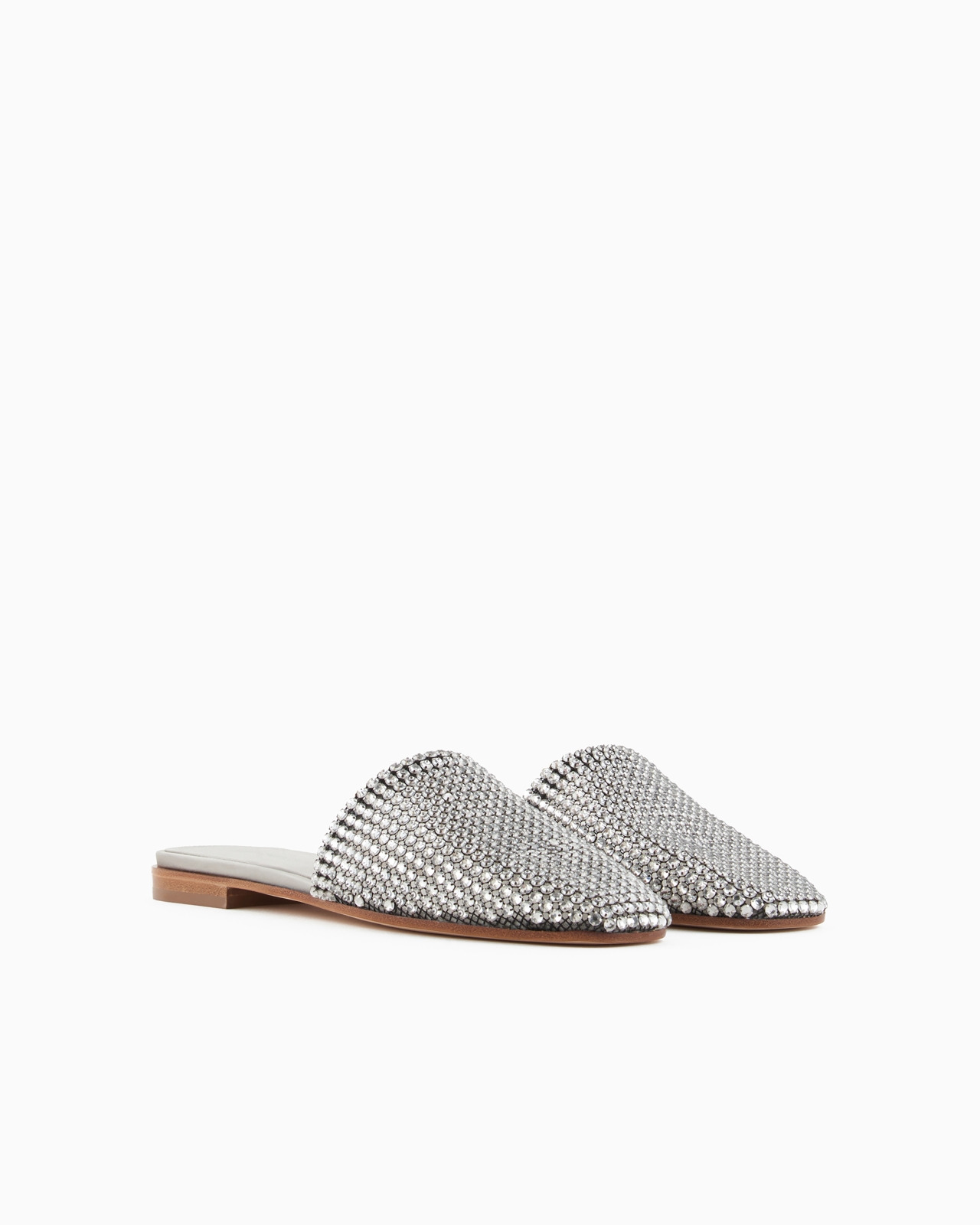 Mesh mules with rhinestones - 2