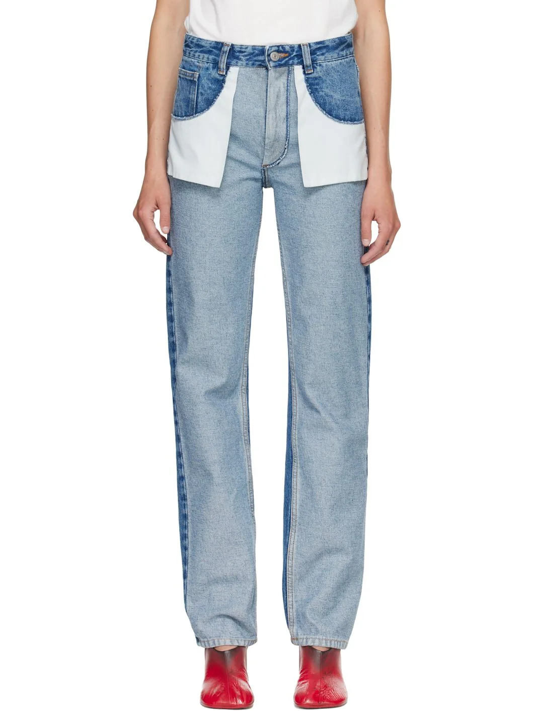 Blue Straight-Leg Jeans - 1