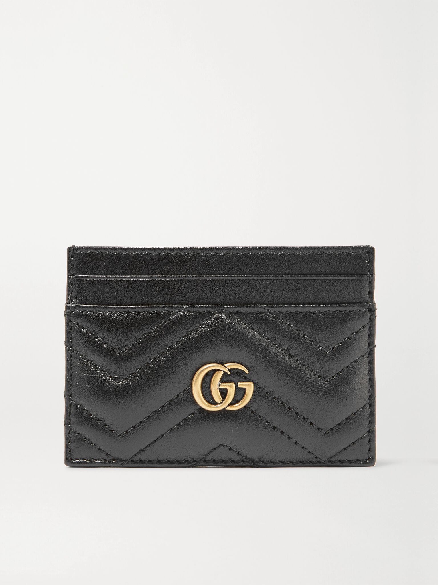 GG Marmont quilted leather cardholder Black - 1