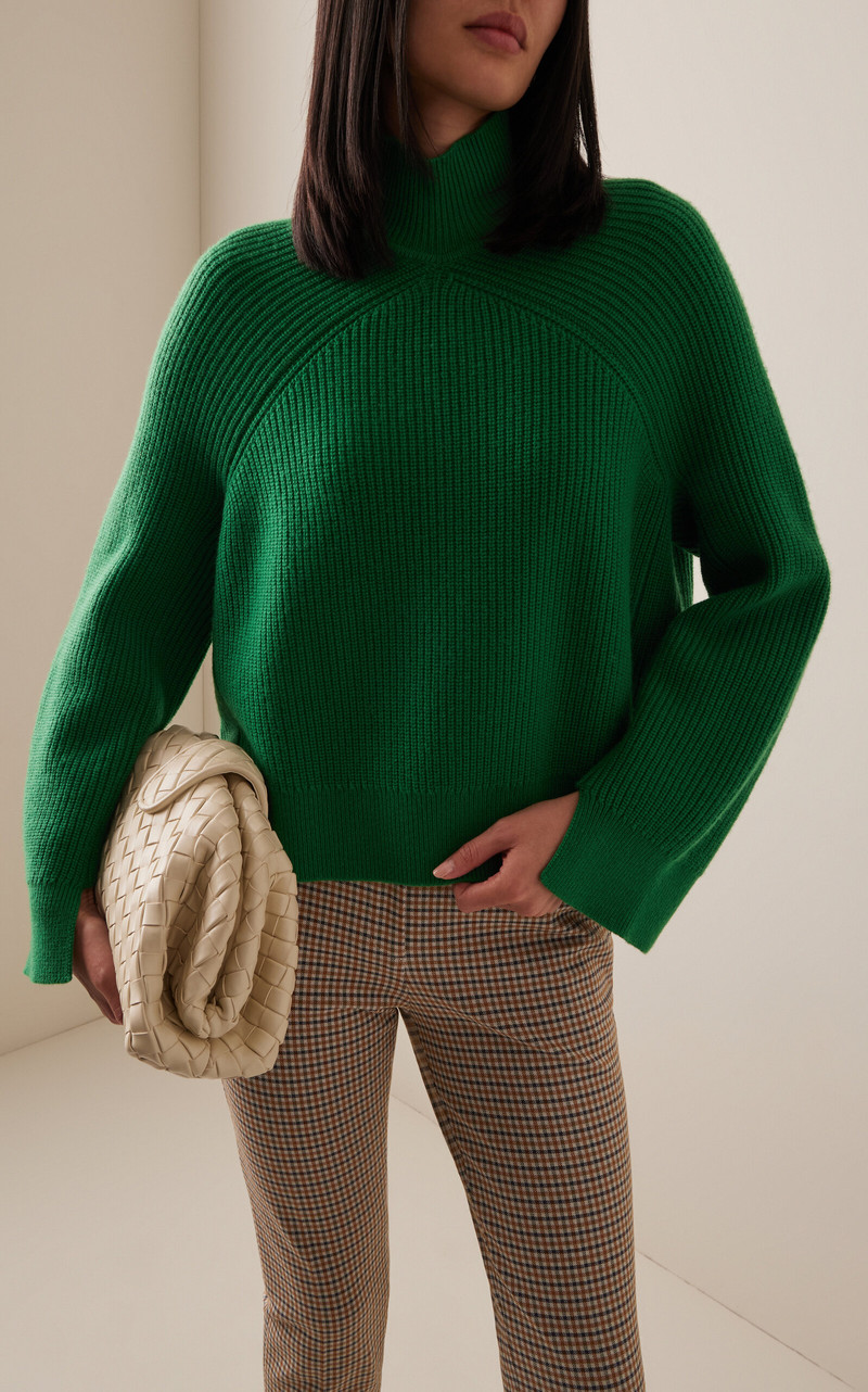 ROSETTA GETTY Wool-Cashmere Turtleneck Sweater green outlook