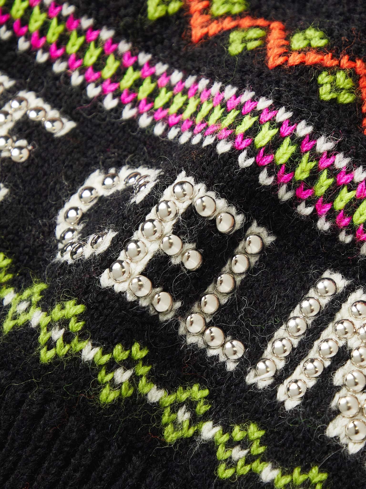 Studded Fair Isle Wool Sweater - 3