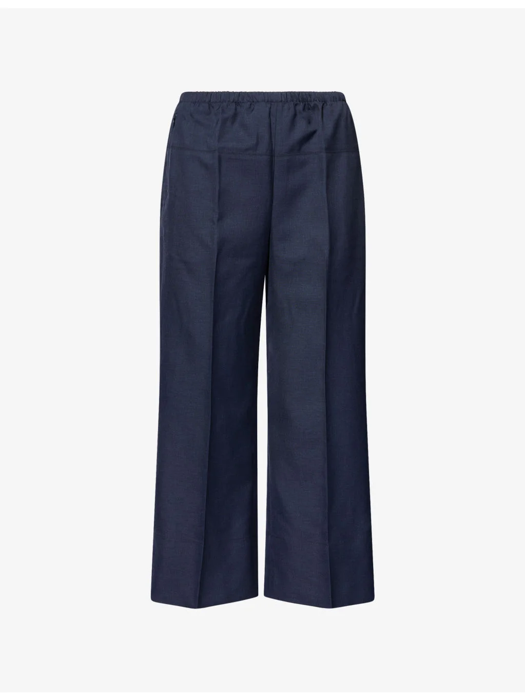 Wide Cropped-Leg Twill Trousers - 1