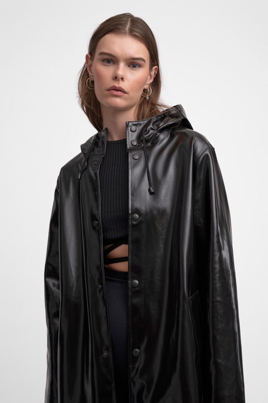 Stockholm Long Opal Raincoat Black - 5