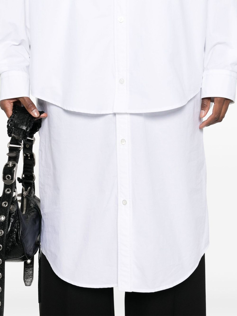embroidered-logo layered shirt dress 5