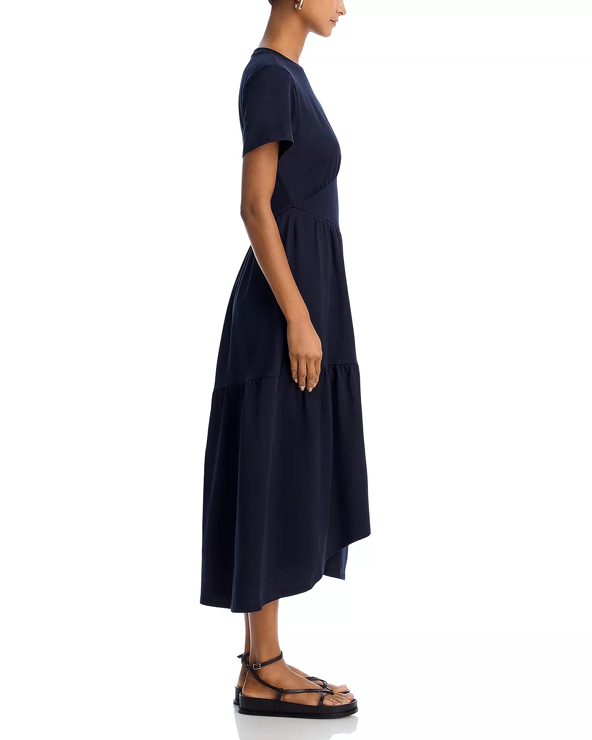 Gathered Seam Short Sleeve Dress - 4
