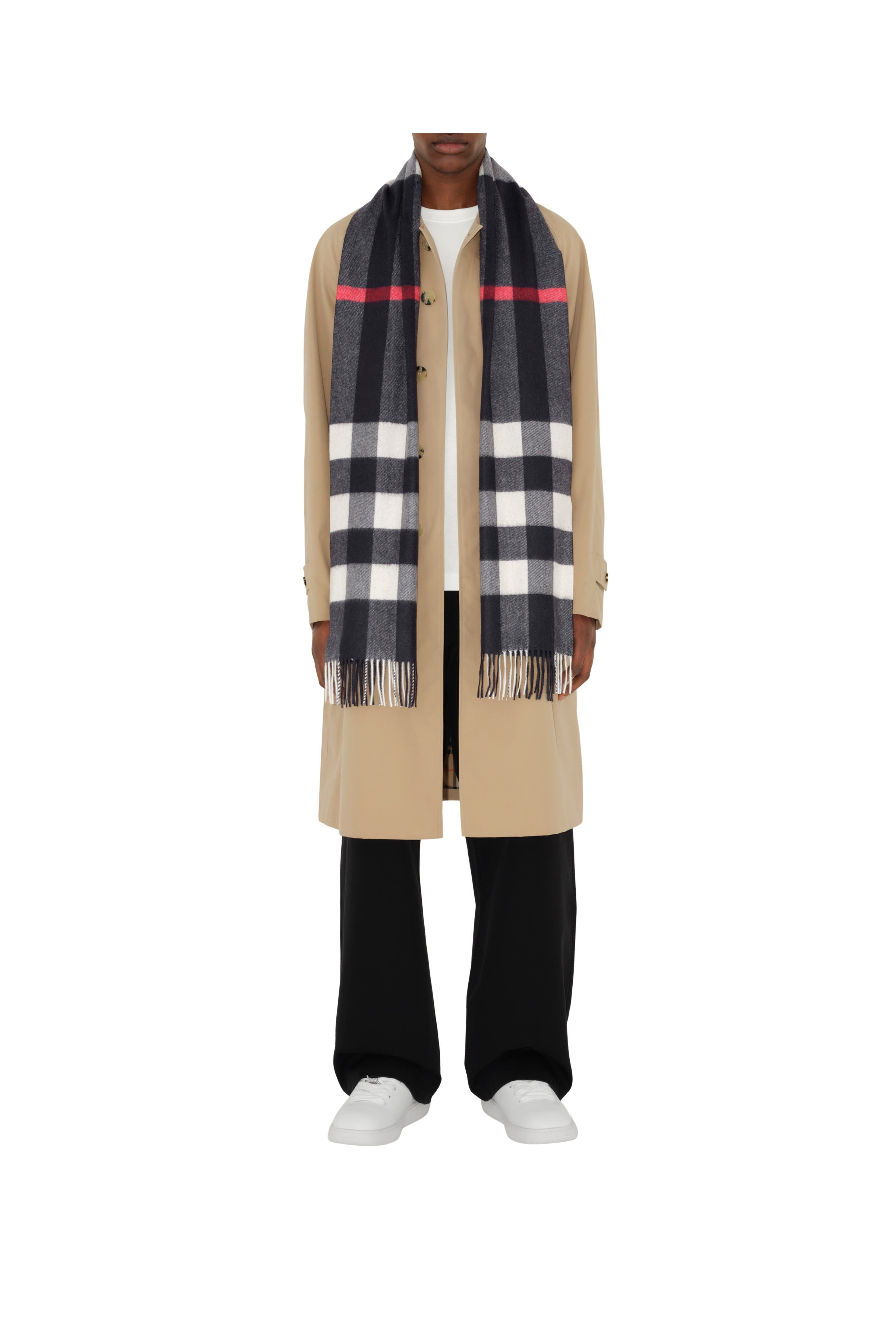 burberry Check Cashmere Scarf in Navy at Nordstrom - 4