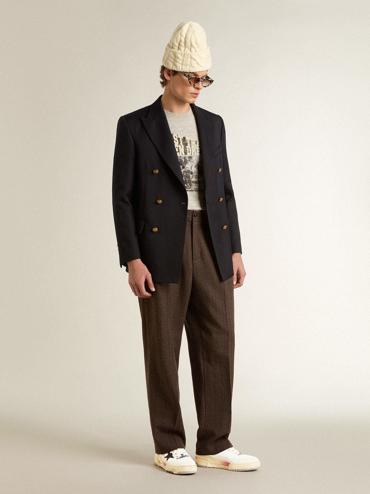 Men's Forty2 with black star and silver foiled leather heel tab - 6
