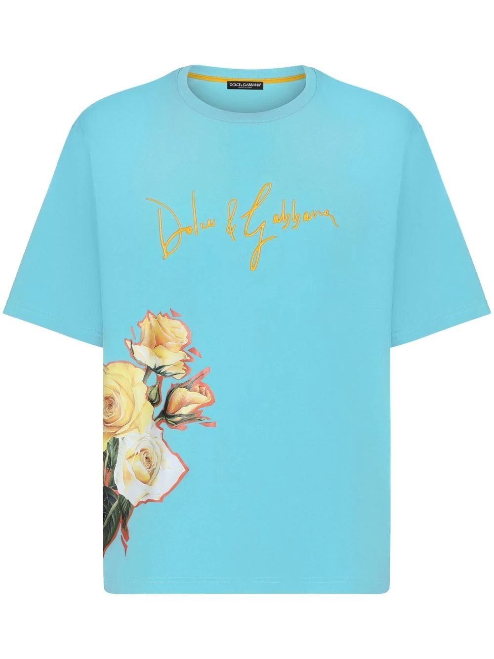 embroidered-logo floral T_shirt - 1