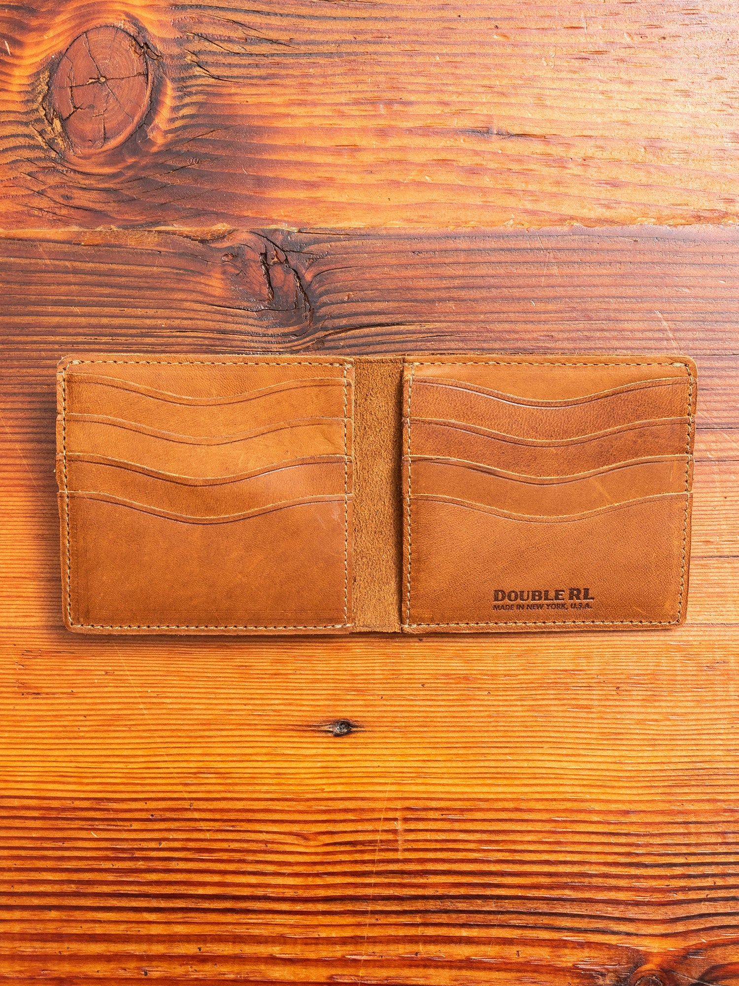 Suede Bifold Wallet in Light Java - 2