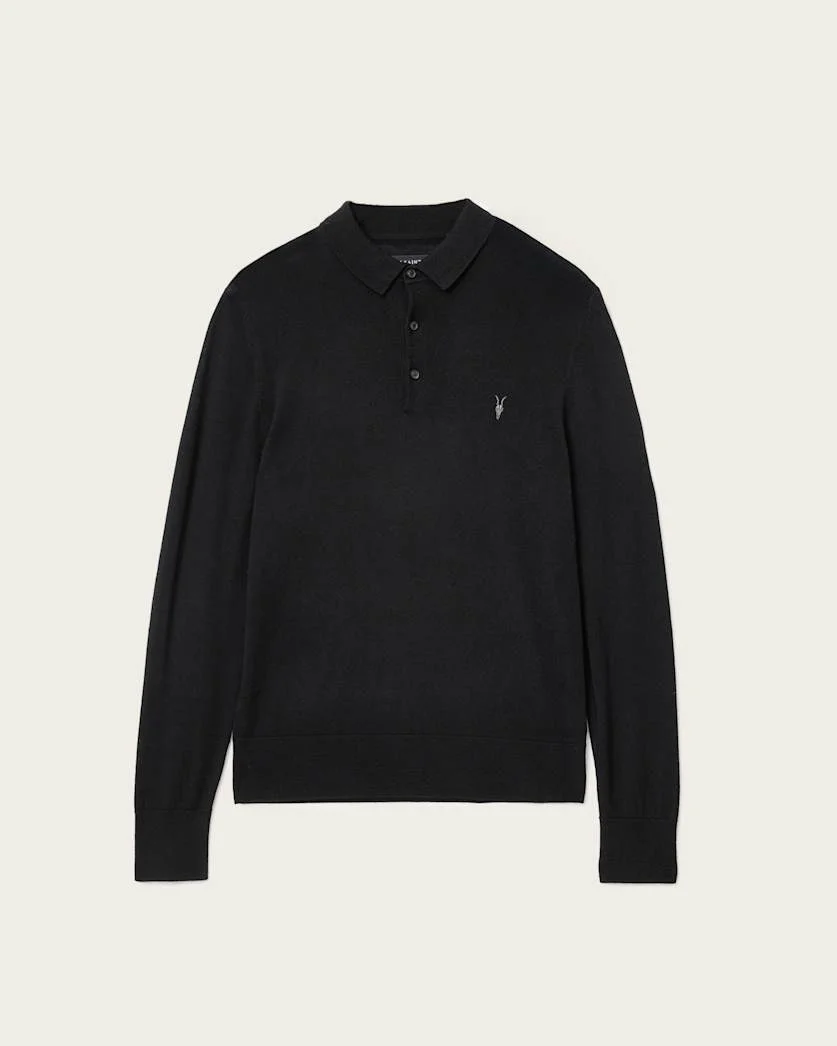 MODE MERINO LONG SLEEVE RAMSKULL POLO SHIRT - 1