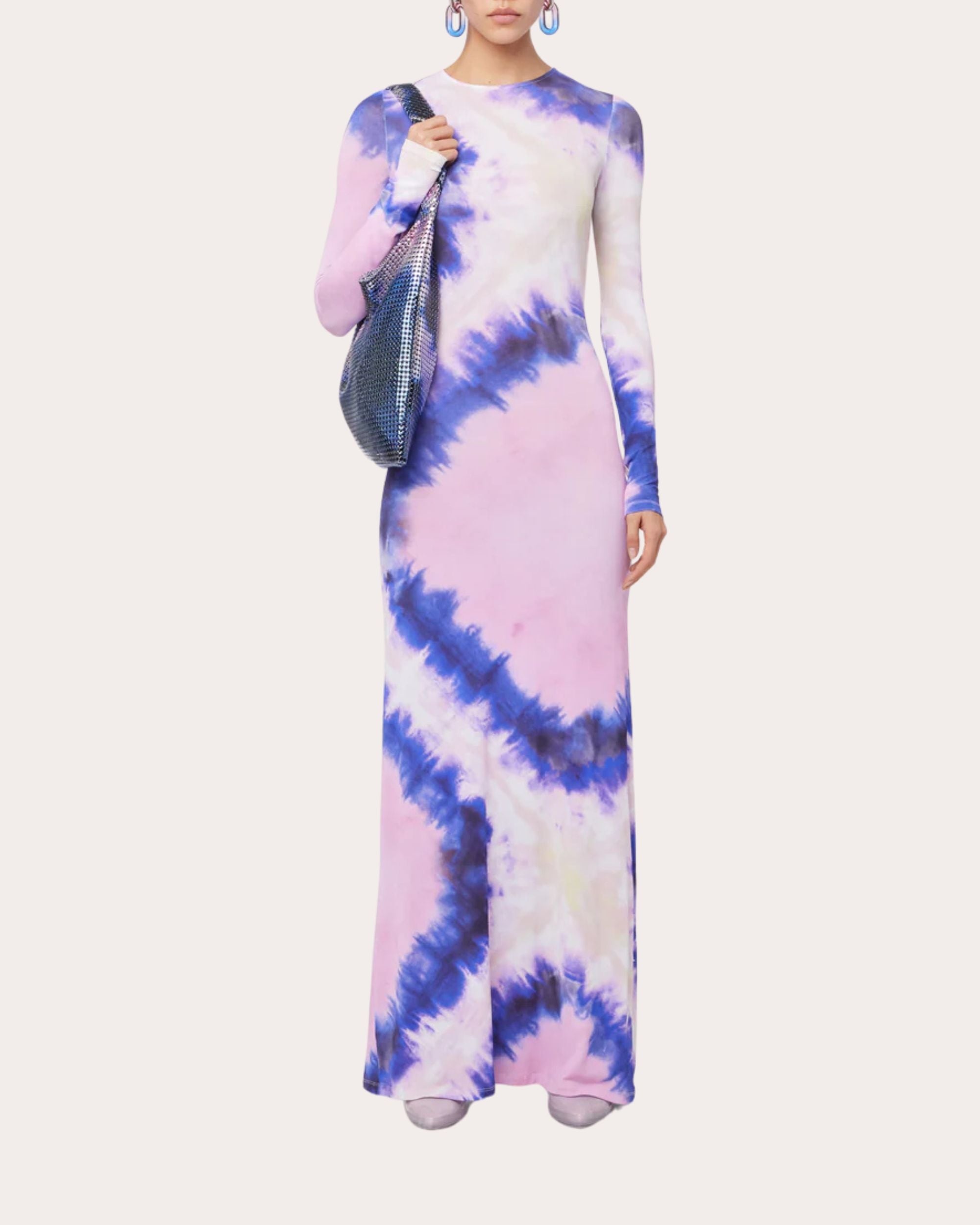 Tie Dye Jersey Open-Back Maxi Dress - 2