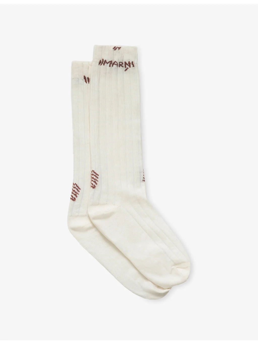 Marni Mending-Embroidered Cotton-Blend Mid-Calf Socks - 1