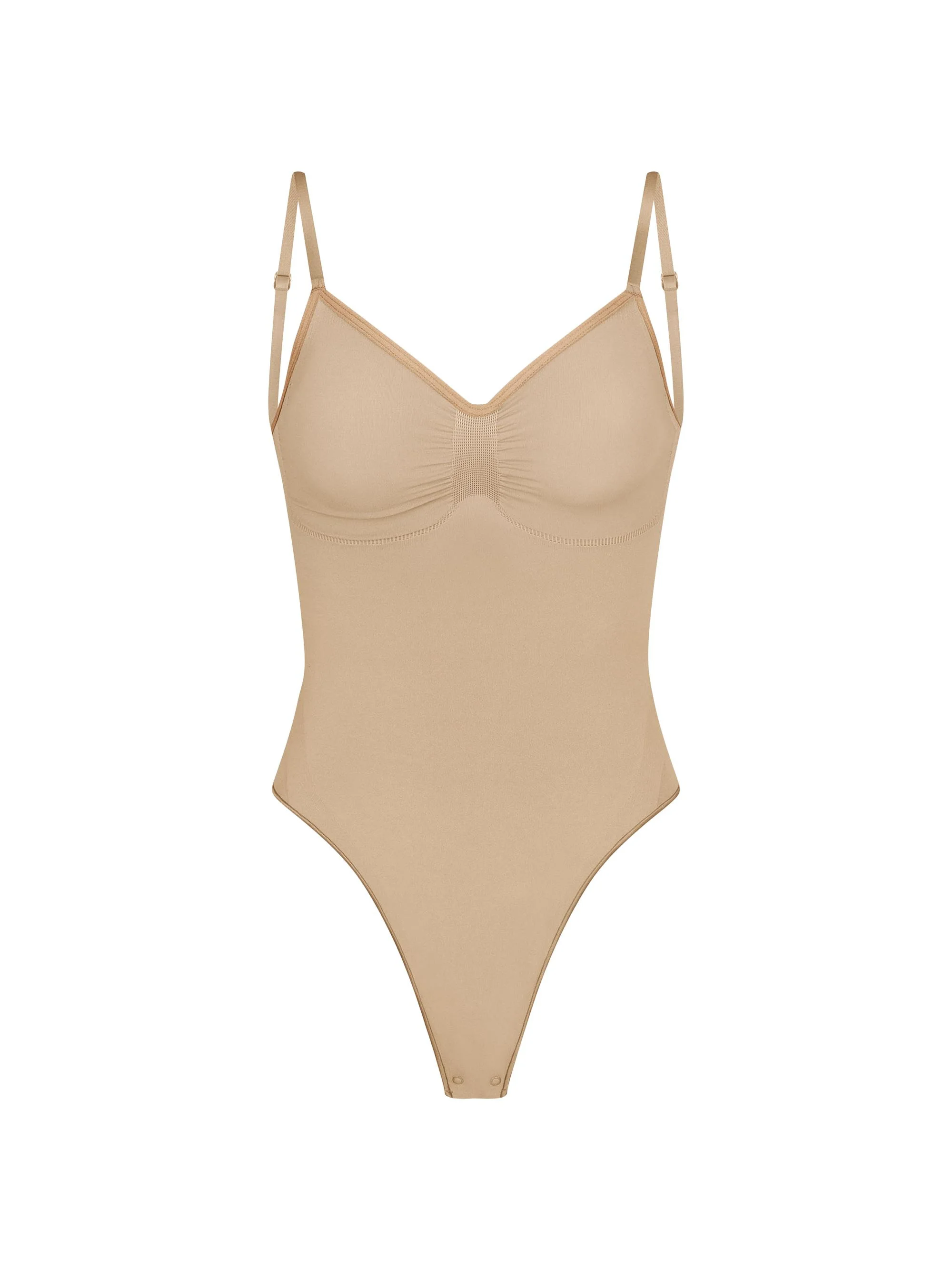 Women's Smoothing Low-Back Bodysuit - Clay - 1