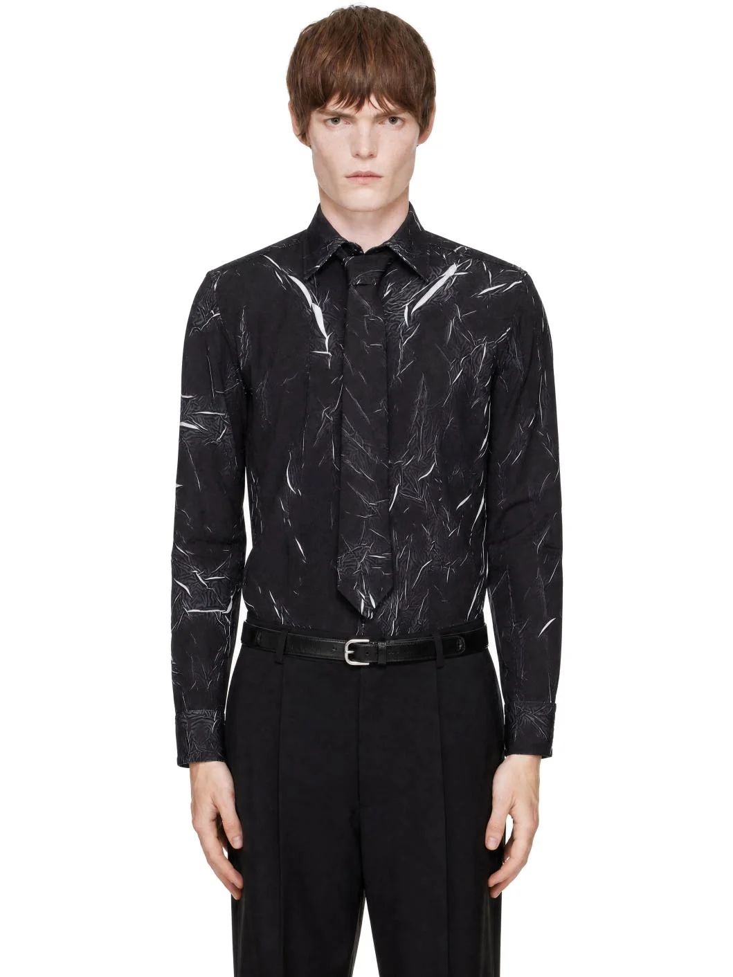 Black Shoulder Pads Shirt - 1