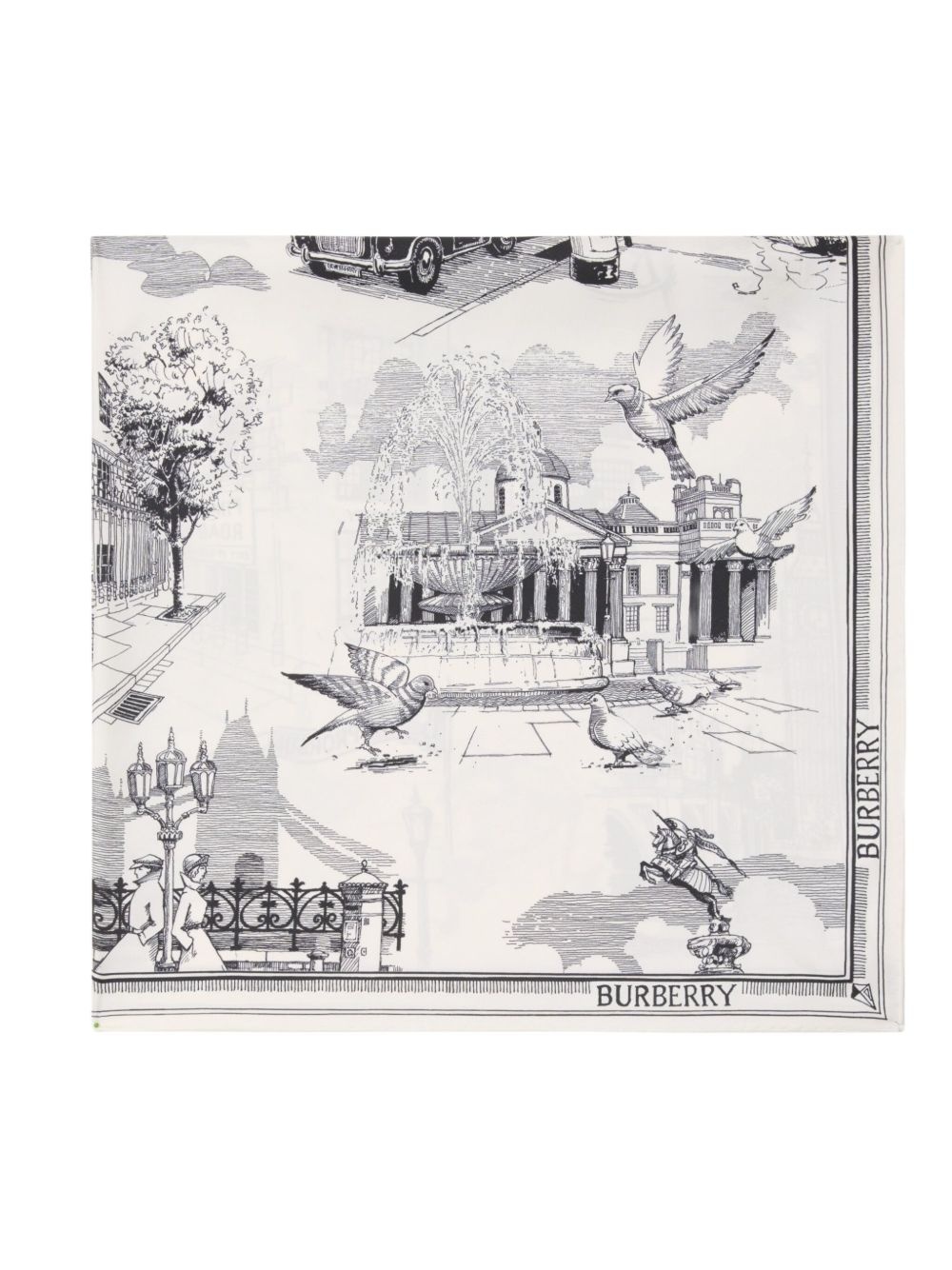 London Landmarks-print silk scarf - 2