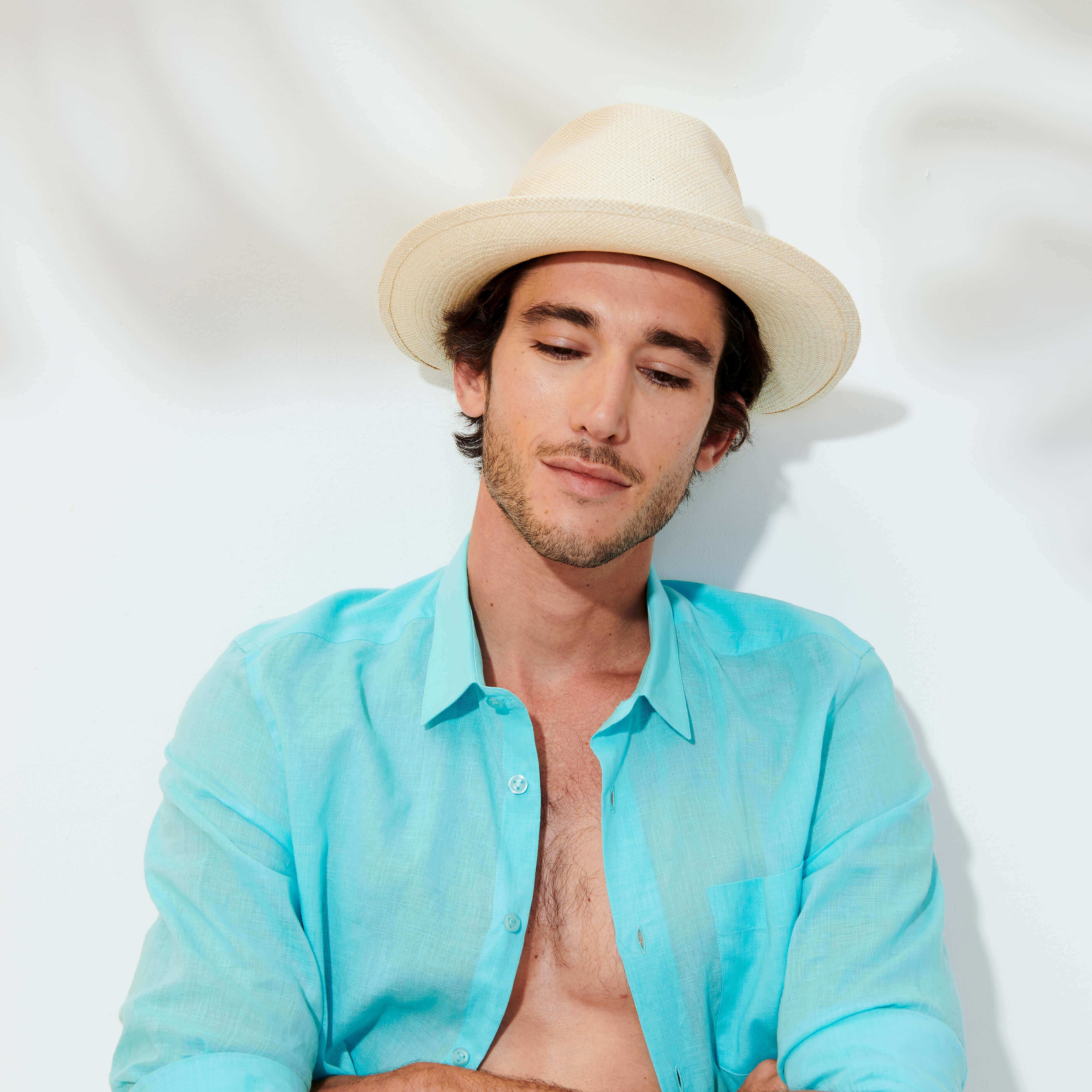Unisex Natural Straw Panama Hat Solid - 3