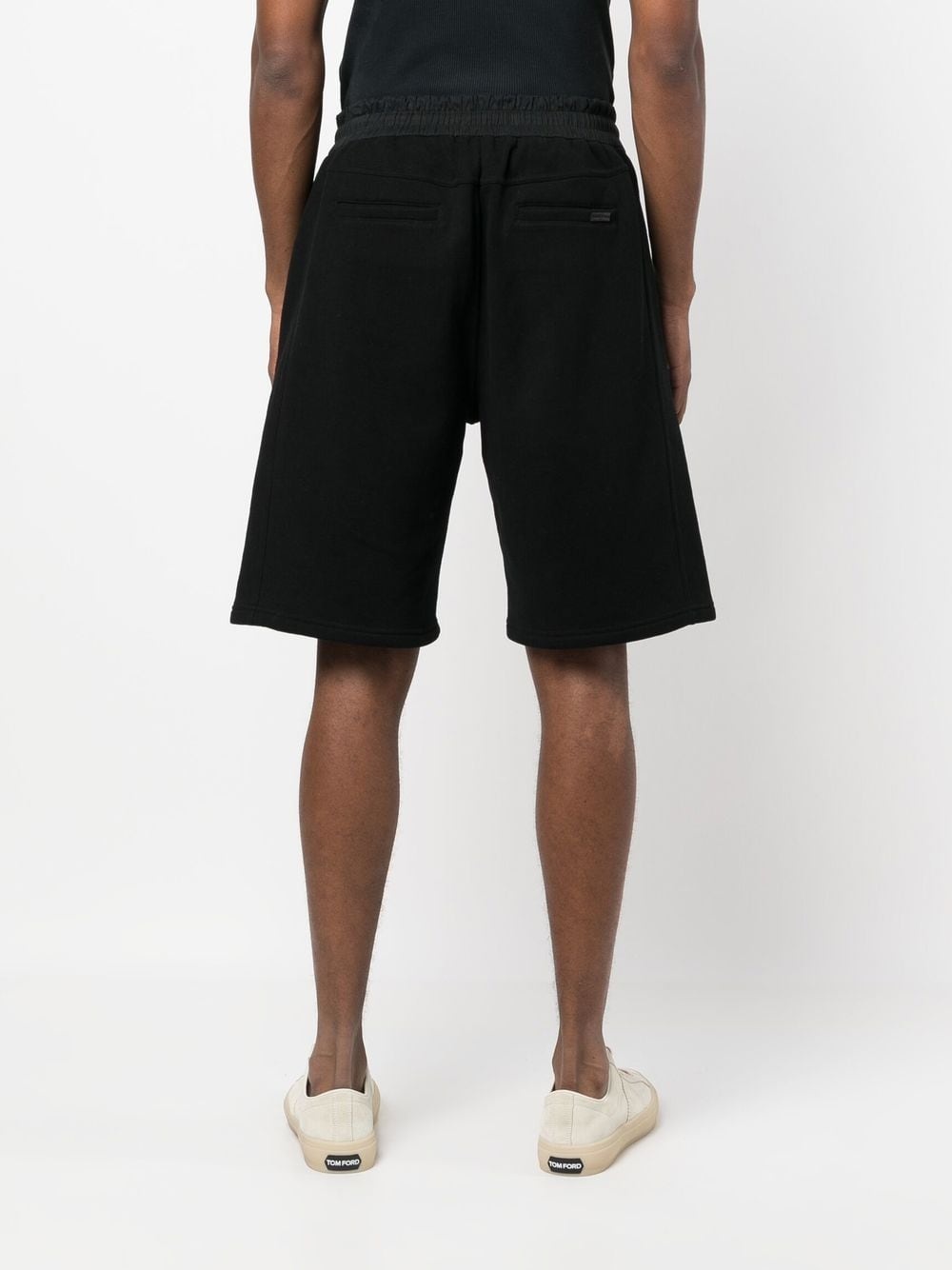 logo embroidery cotton shorts - 4