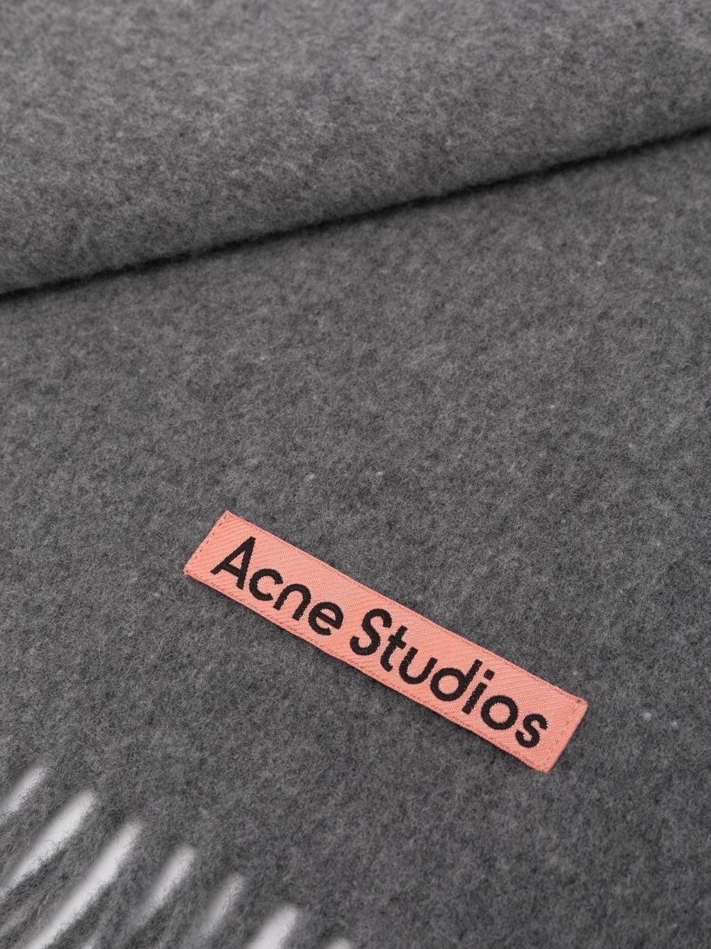 logo-patch frayed-edge scarf - 3