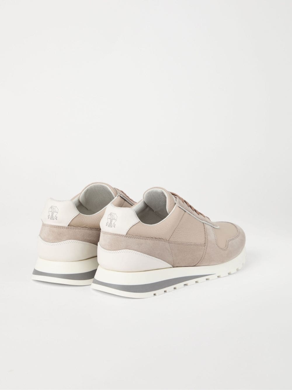 leather panelled sneakers - 3