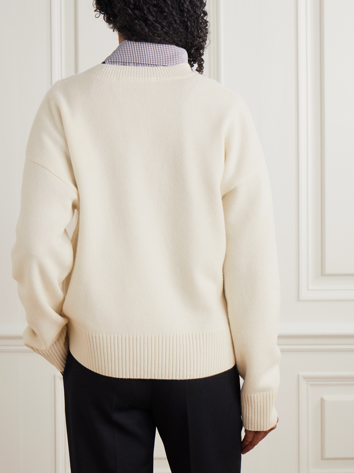 Oversized Embroidered Wool And Cashmere-blend Sweater - 3