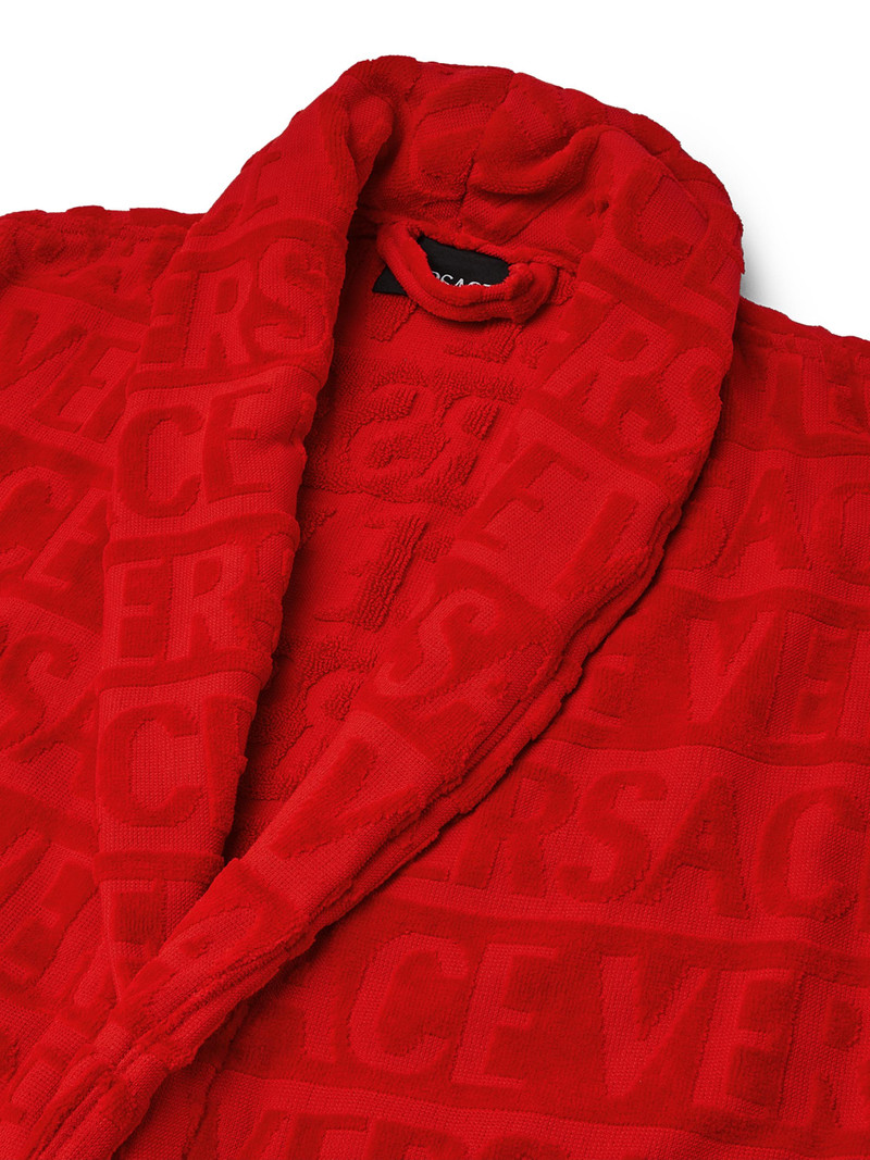 Men's Christmas Barocco Cotton Robe - Red 3