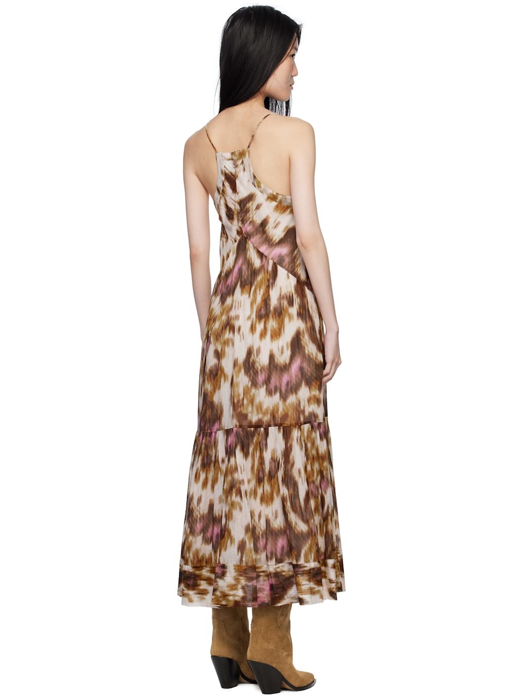Off-White & Tan Sabba Maxi Dress - 3