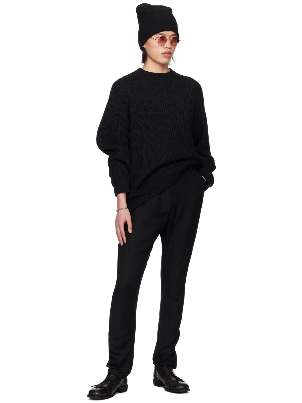 Black Curved Trousers - 4