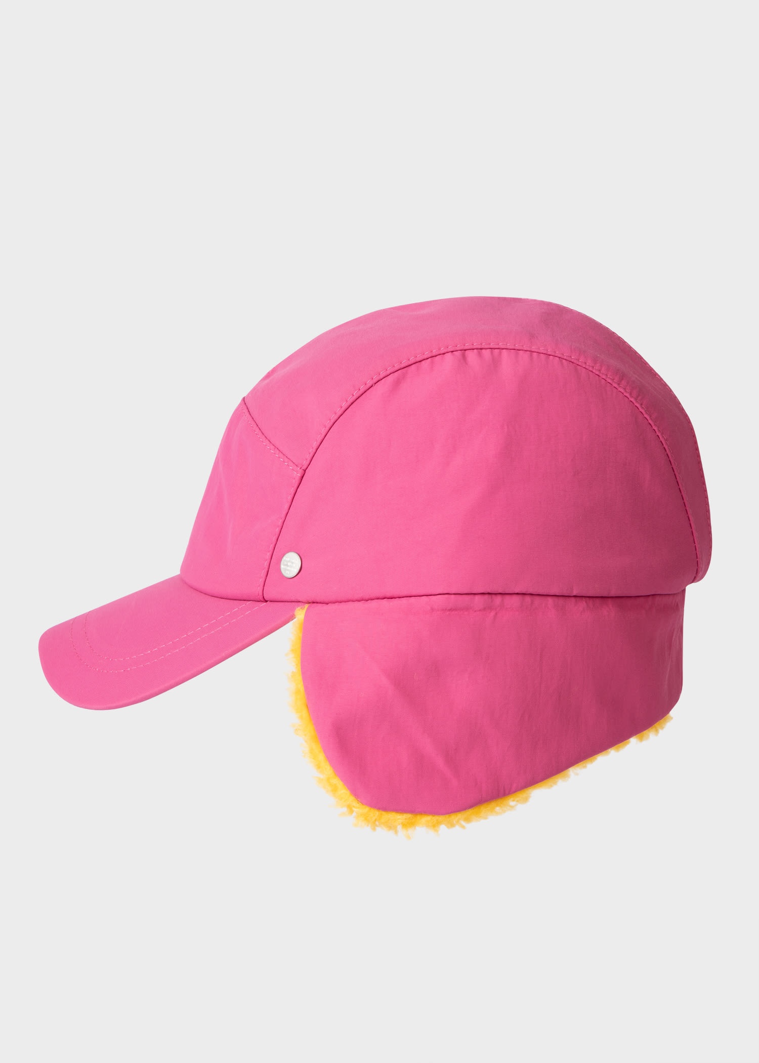 Pink Cap With Faux Shearling Trim - 5