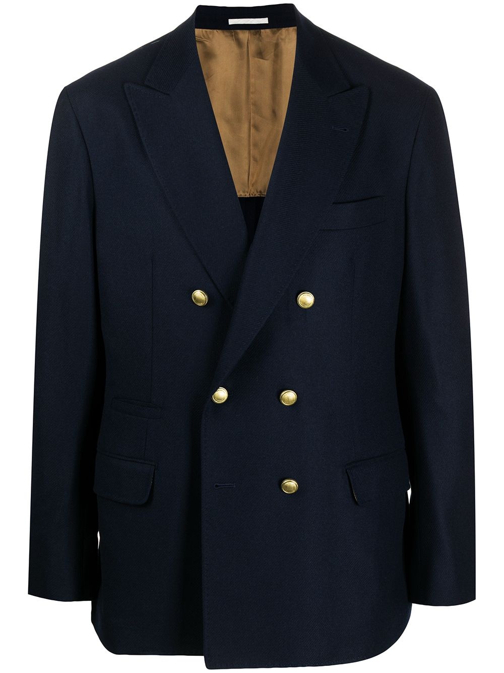 double-breasted fitted blazer - 1