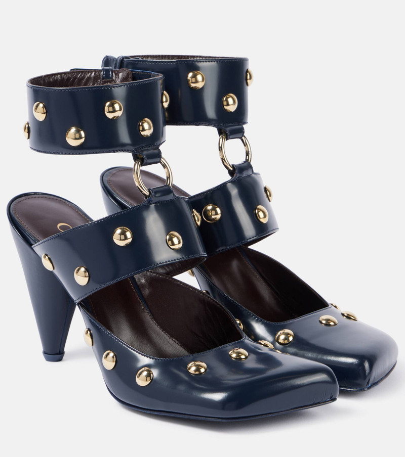 Jade Studded 가죽 펌프 - 1