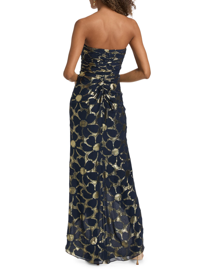 Women's Daisy Goldie Floral Strapless Gown - Navy Jacquard 5