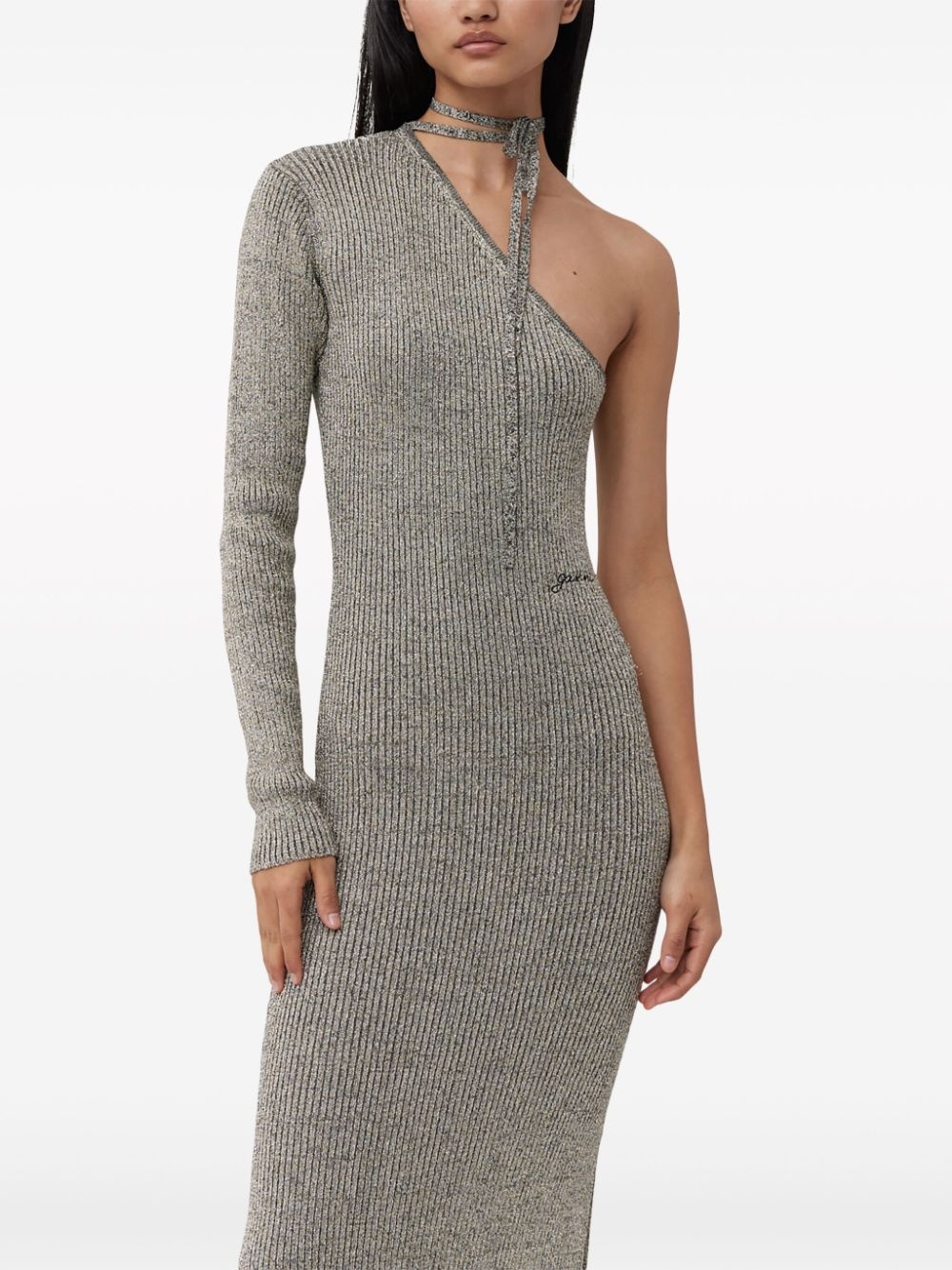 Sparkle one-sleeve dress - 5