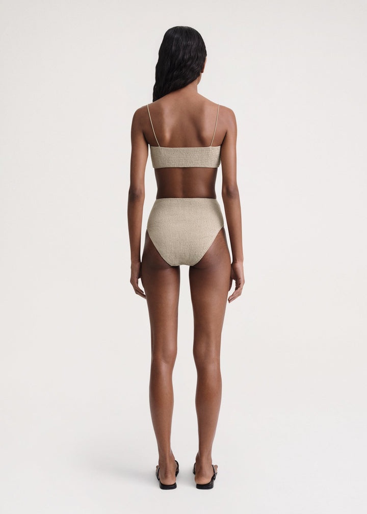 Smocked bikini bottoms overcast beige - 4
