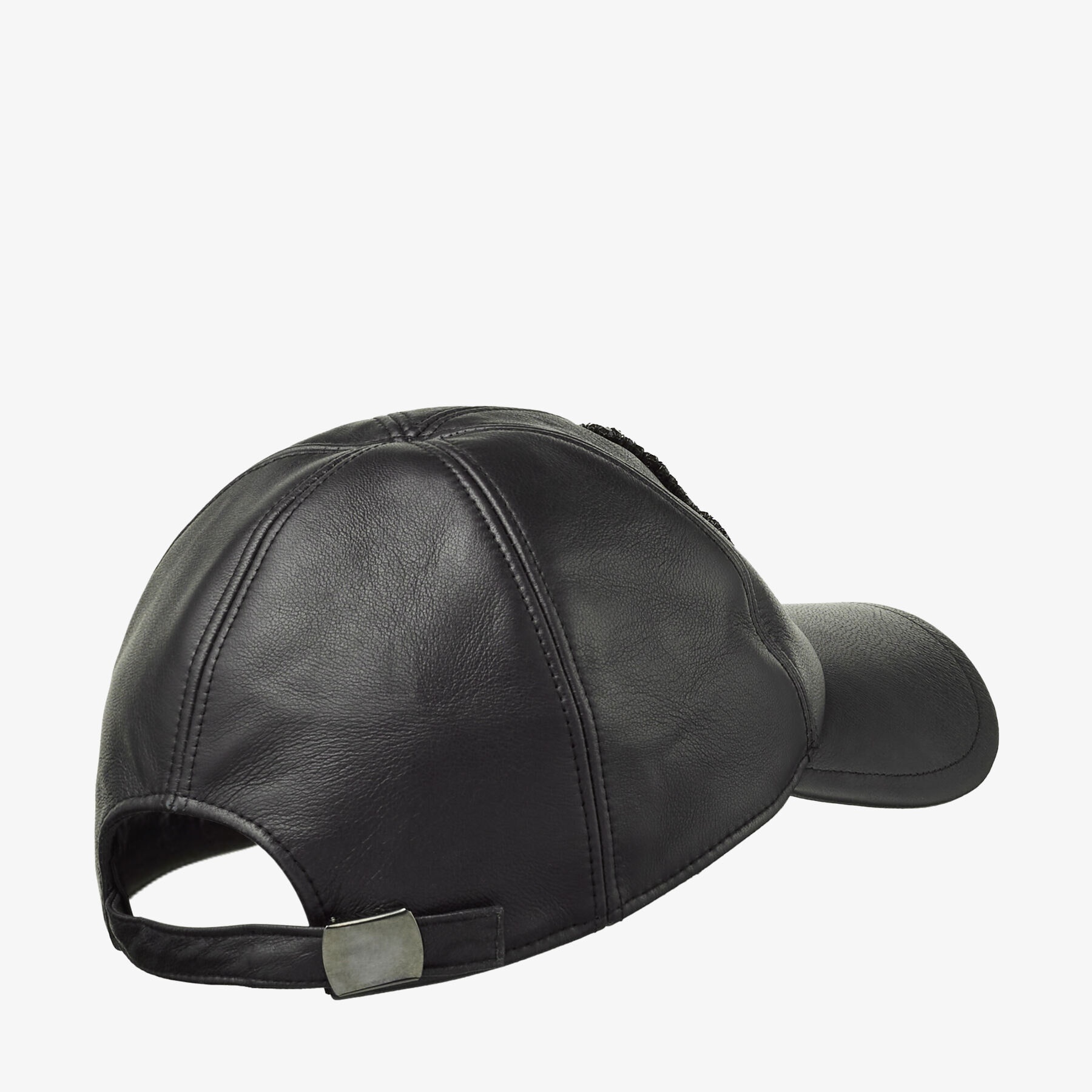 Saby
Black Leather Baseball Cap with Crystal JC Logo - 3