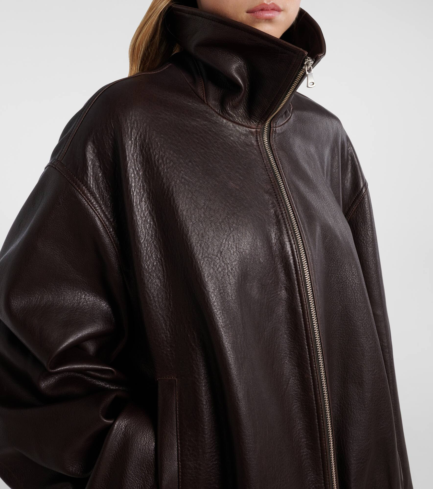 Elisse leather bomber jacket - 4