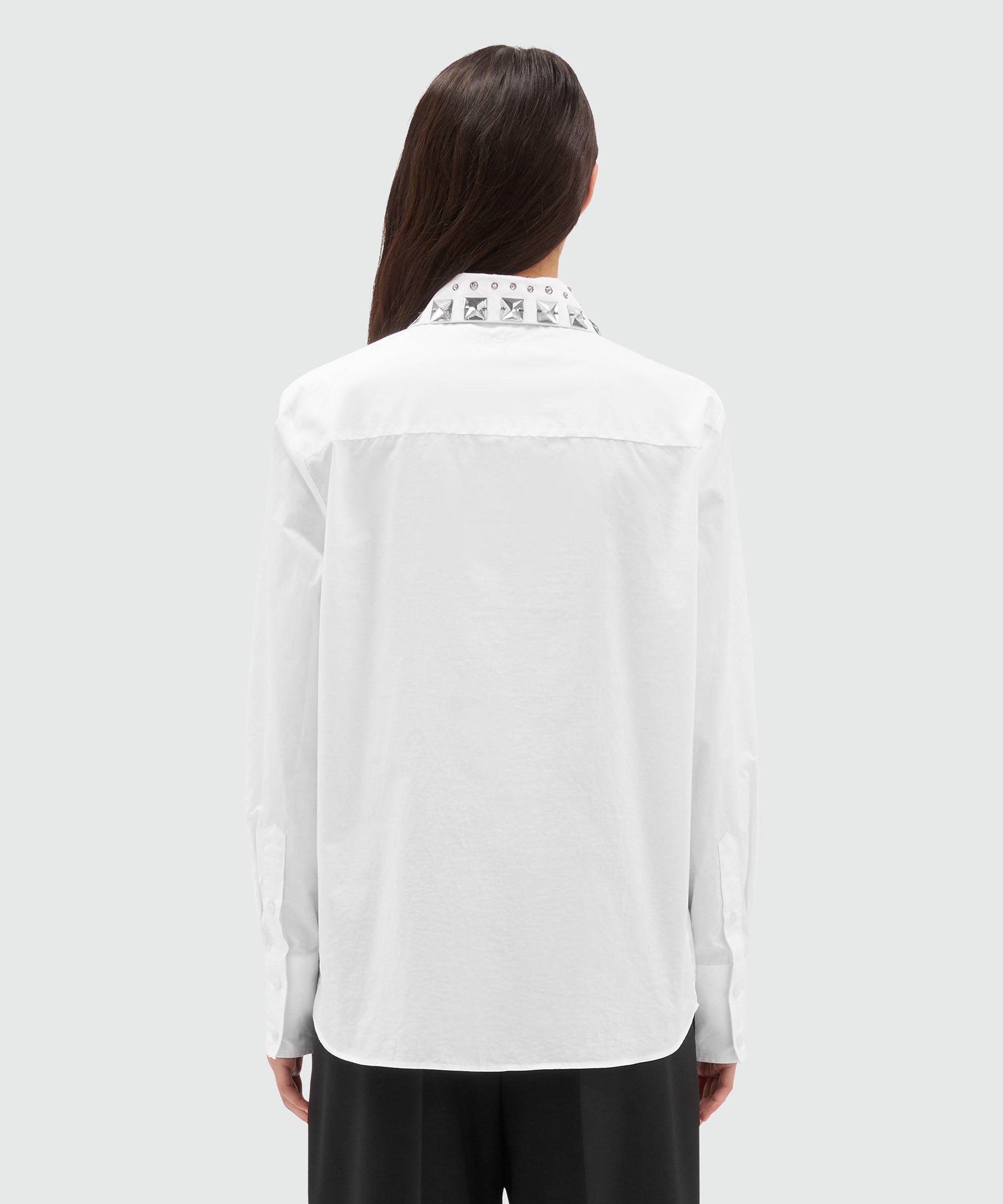 Poplin shirt with removable collar - 3