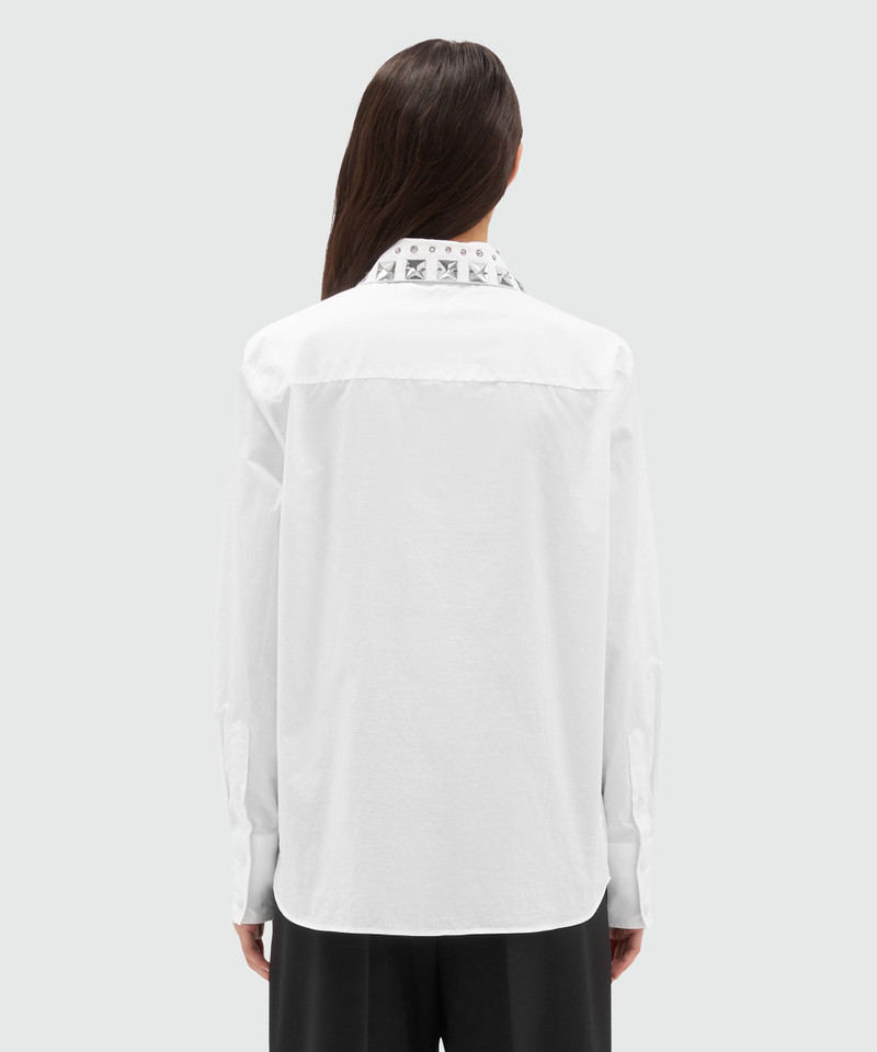 Poplin shirt with removable collar 3