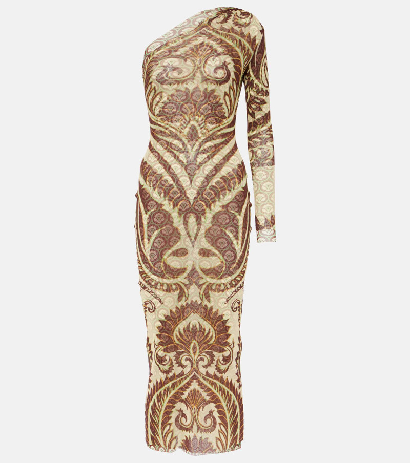 Asymmetric printed midi dress - 1